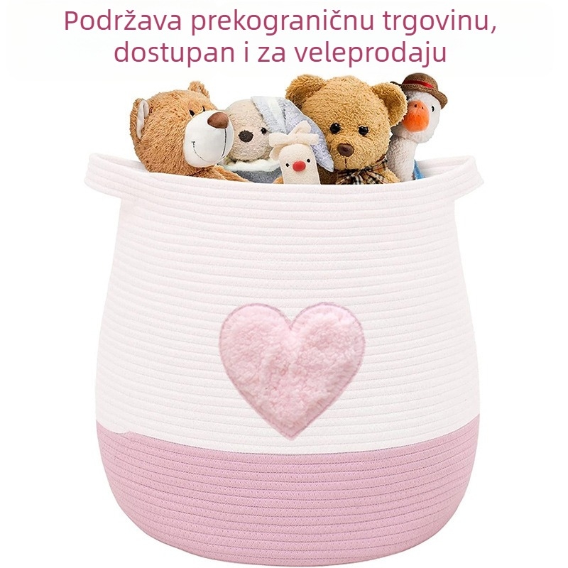 Pleteni pamučni koš za pohranu s velikim kapacitetom, za igračke i odjeću