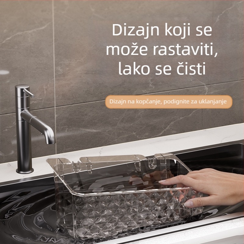 Zidni organizator za kupaonicu sa vakuumskim držačem, bez bušenja, za četkice za zube i čaše