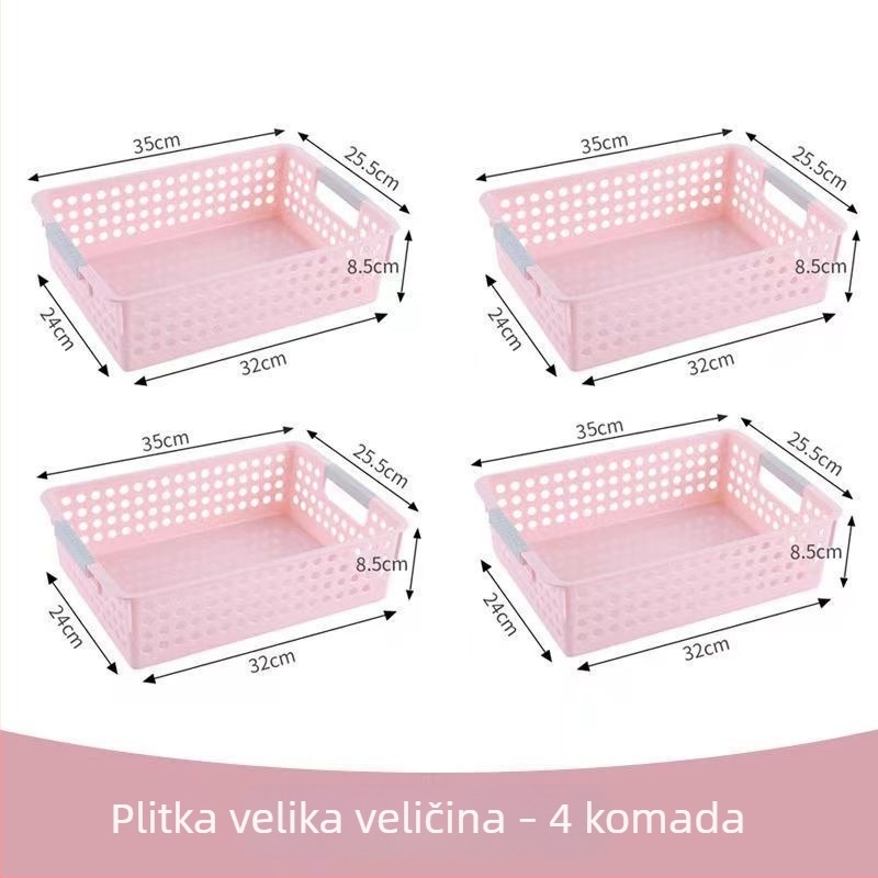 Plastični stolni koš za pohranu za kuhinju i dnevni boravak — A4 dokumenti, igračke i grickalice