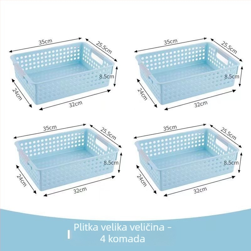 Plastični stolni koš za pohranu za kuhinju i dnevni boravak — A4 dokumenti, igračke i grickalice
