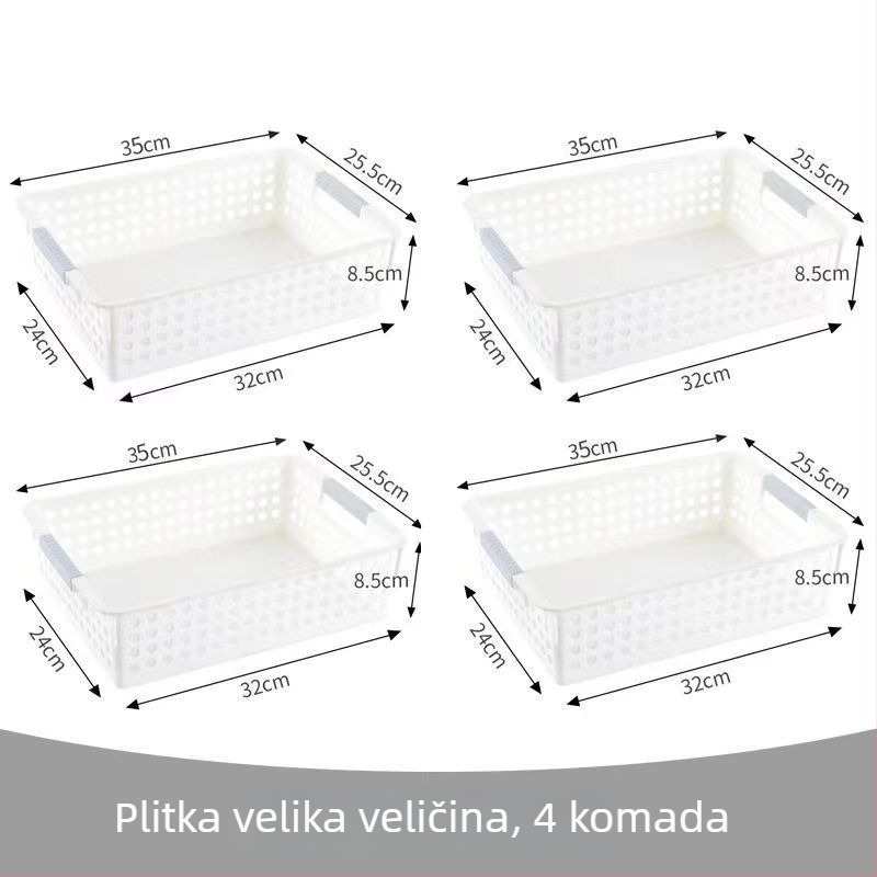 Plastični stolni koš za pohranu za kuhinju i dnevni boravak — A4 dokumenti, igračke i grickalice