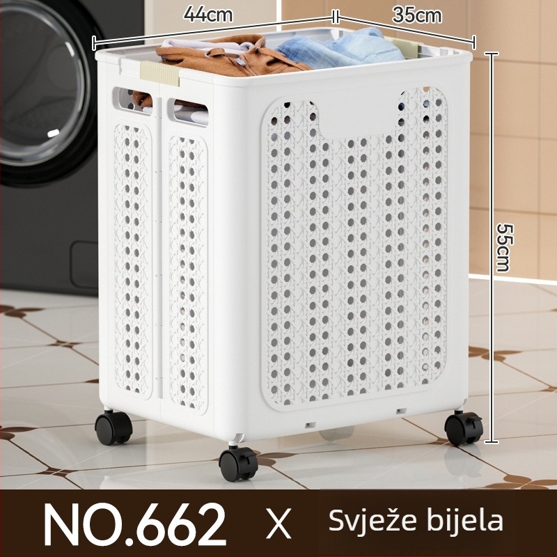 Sklopiva košara za prljavo rublje s kotačićima za kućnu kupaonicu