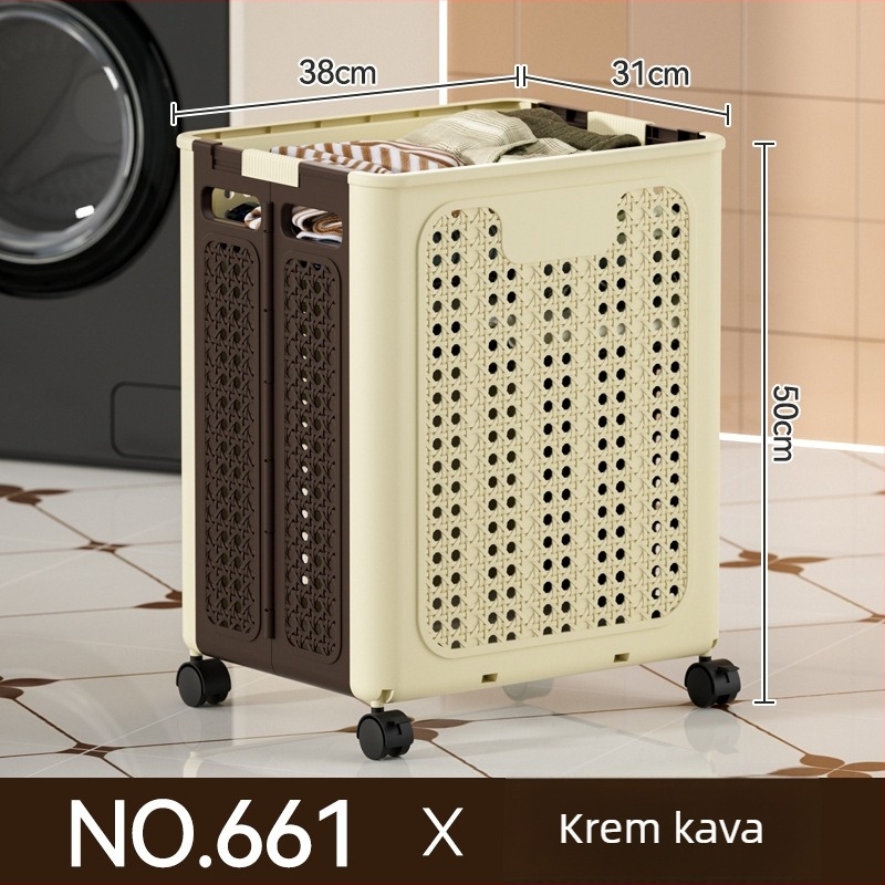 Sklopiva košara za prljavo rublje s kotačićima za kućnu kupaonicu