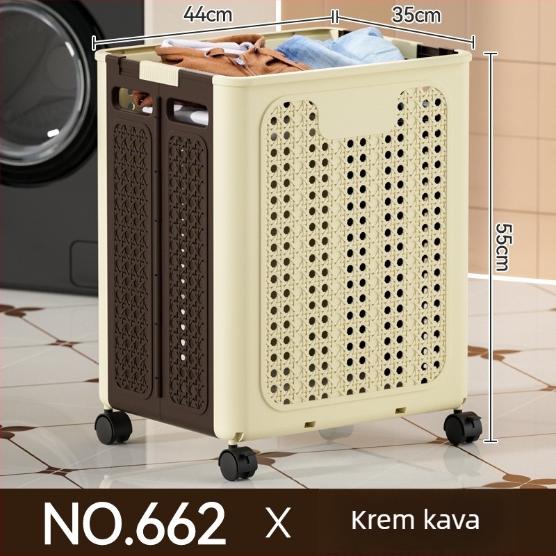 Sklopiva košara za prljavo rublje s kotačićima za kućnu kupaonicu