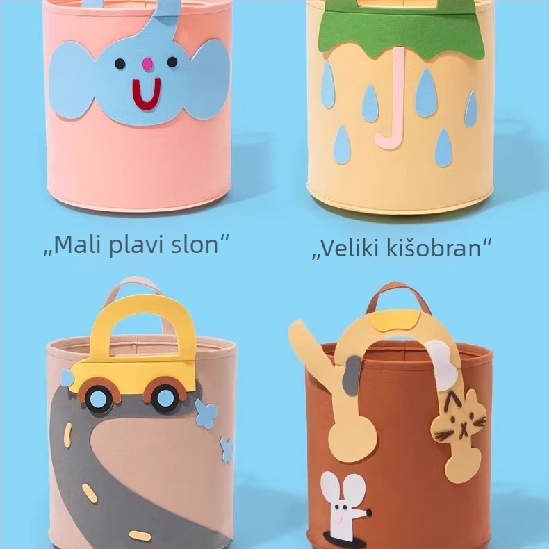 Kutija za pohranu od filca za plišane igračke, velika kapaciteta, kućna organizacija, koš za rublje i igračke