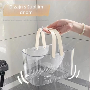 Prozirna ručna košarica za kupaonicu s odvodnim otvorima