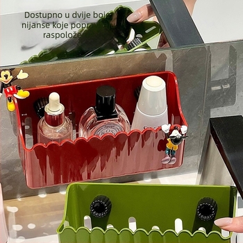 Plastični organizator za kupaonicu, košarica za pohranu kozmetike, zidni nosač bez bušenja