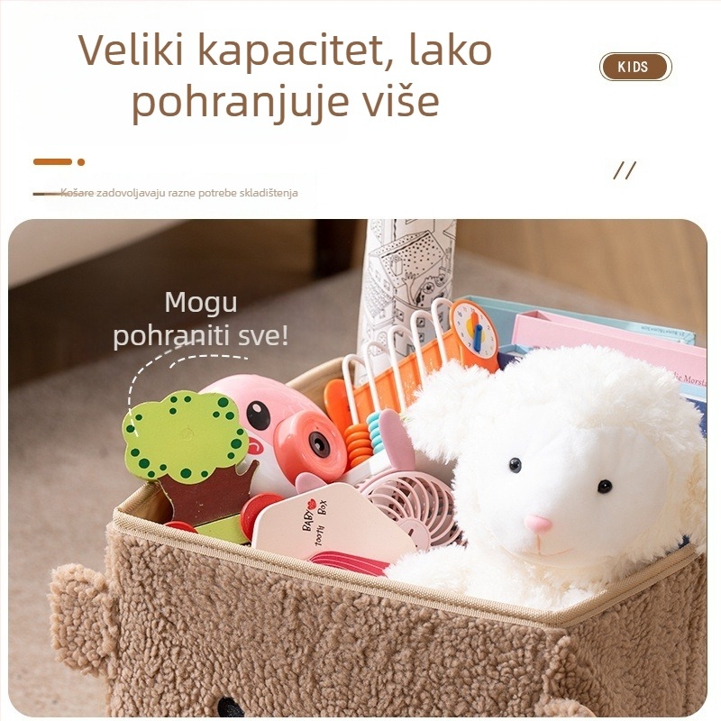 Višestruko funkcionalna, sklopiva kutija od koralnog pliša za dječje igračke i donje rublje, ekstra veliki koš za pohranu