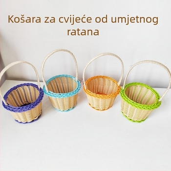 Nova prijenosna košarica za kozmetiku s ratanskim izgledom i slatkim motivom malog čudovišta