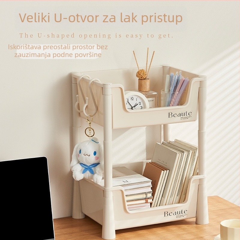 Kompaktna mobilna kolica za pohranu za kućnu upotrebu, ispod stola – organizator za knjige, kozmetiku i grickalice.