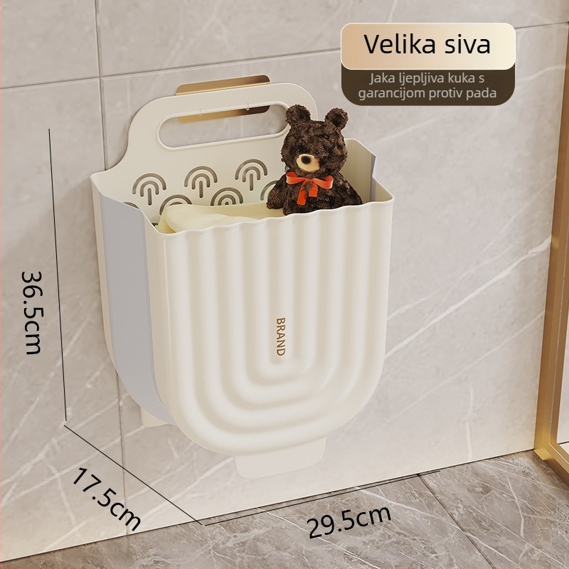 Plastična košara za rublje, zidna montaža, kućna upotreba, kupaonica