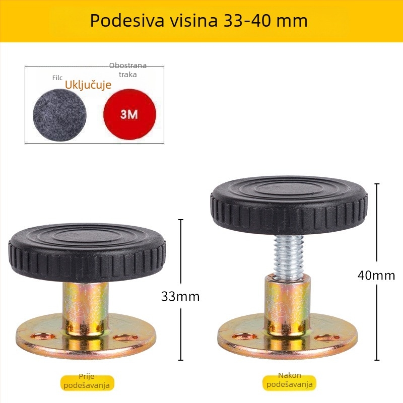 Stabilizator uz kreveta s podesivom podlogom, protiv sudara i vibracija, tiho djelovanje