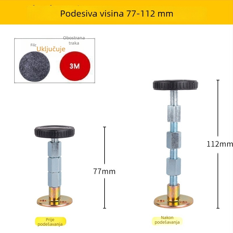 Stabilizator uz kreveta s podesivom podlogom, protiv sudara i vibracija, tiho djelovanje