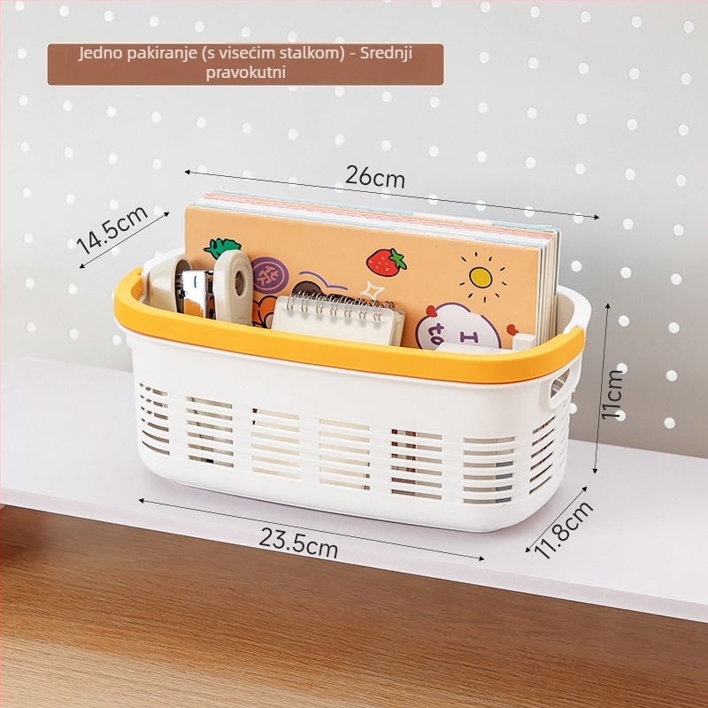 Minimalistički plastični stolni organizator i koš za olovke, zidni držač