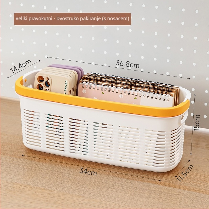 Minimalistički plastični stolni organizator i koš za olovke, zidni držač