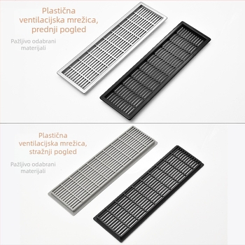 Prozračna mreža za ventilaciju za pravokutne ABS ormariće i ormariće za cipele, dekorativni poklopac ulaza zraka kuhinjskog plinskog štednjaka