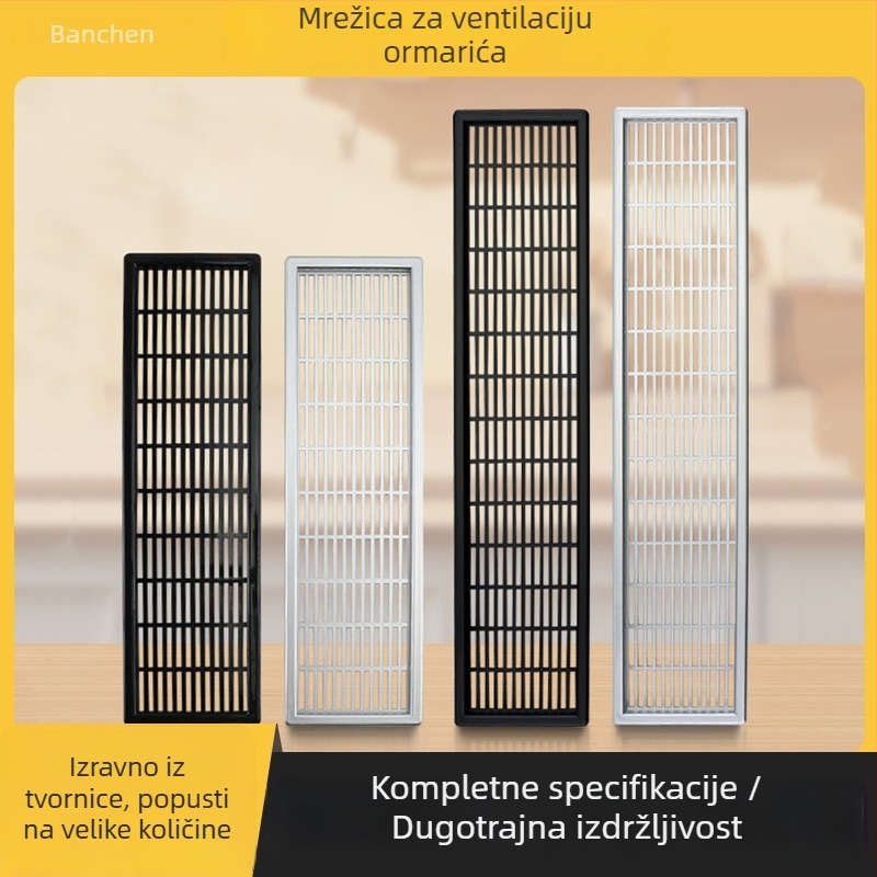 Prozračna mreža za ventilaciju za pravokutne ABS ormariće i ormariće za cipele, dekorativni poklopac ulaza zraka kuhinjskog plinskog štednjaka