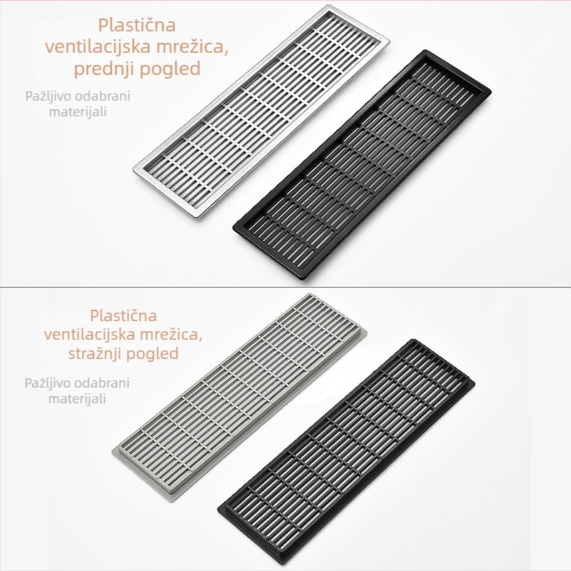 Prozračna mreža za ventilaciju za pravokutne ABS ormariće i ormariće za cipele, dekorativni poklopac ulaza zraka kuhinjskog plinskog štednjaka