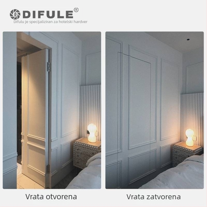 Skriveni šarki vrata s hidrauličnim dampiranjem i mekim zatvaranjem, višenamjenski mehanizam zatvaranja za drvena vrata (hoteli, trgovački centri, kuće)