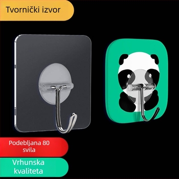 Ljepljivi držač bez bušenja s usisnom čašom, proziran i snažan, za kupaonicu i kuhinju, za školsku torbu i odjeću, bez tragova, bez čavlića, za stražnji dio vrata