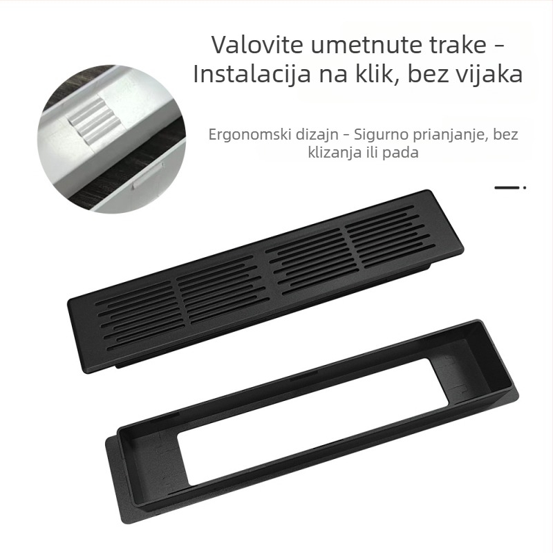 Plastični dvostrano prozračni mrežni panel za vrata ormara, pravokutnog oblika, otvori za ventilaciju, dekorativni poklopac