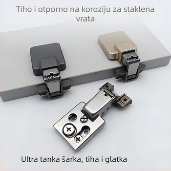 Panta za staklena vrata s aluminijskim okvirom, ultra-tanki dizajn, kratko rame s ugrađenim hidraulskim amortizerom