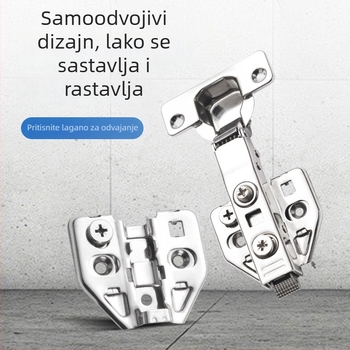 Hidraulijska 3D amortizacijska šarka za ormar, prilagodljiva, debela, tiha, bočni ugradnja