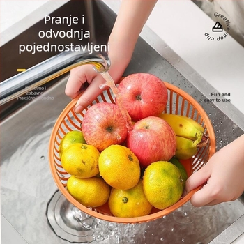 Plastična korpa za voće s prorezima za pranje, kuhinjska korpa za voće i povrće, višestruka namjena