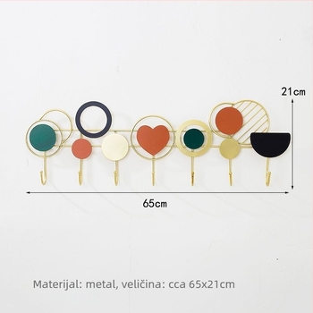 Kreativni zidni vješalica za ulaz, bez bušenja, metalni skandinavski stil, nosivost 5–10 kg
