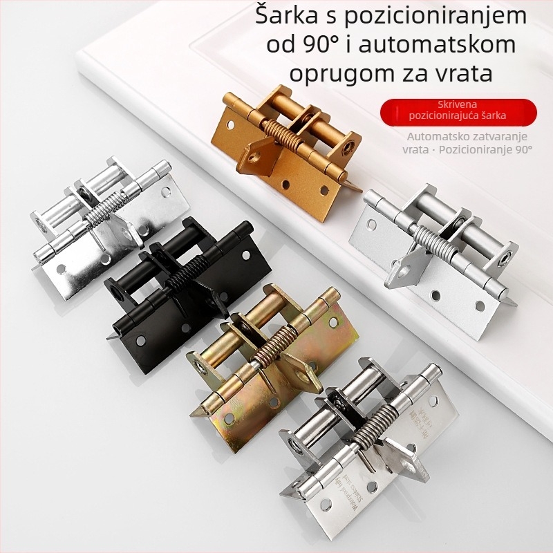 Višestruki zatvarač vrata s amortizerom, nevidljiva šarka s oprugom od 4 inča, 90° pozicioner