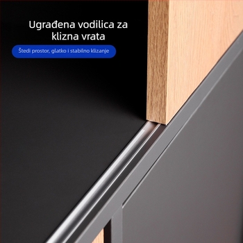 Skriveni set hardvera za klizna vrata za ugrađene ormariće i police – vodilica za staklena klizna vrata za knjižnice, ormariće i garderobe
