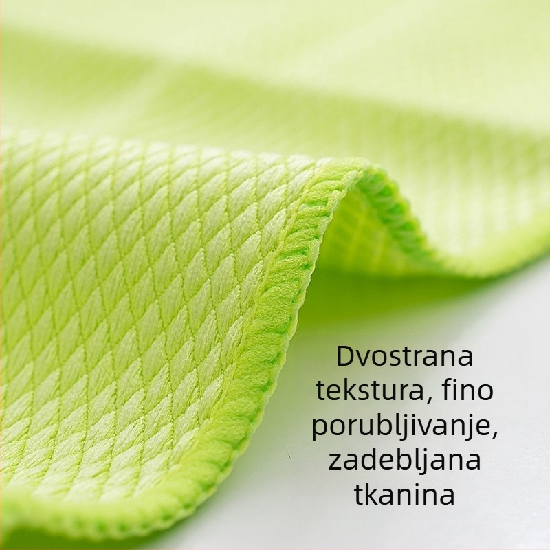 Mikrovlaknena krpa za čišćenje stakla s motivom ribljih ljuski, deblja i veća, bez dlačica, za kuhinju i hotelsko čišćenje