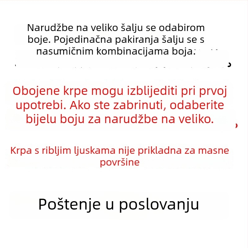 Mikrovlaknena krpa za čišćenje stakla s motivom ribljih ljuski, deblja i veća, bez dlačica, za kuhinju i hotelsko čišćenje