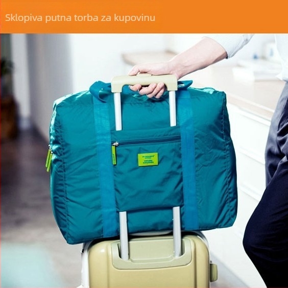 Vodootporna višestruko funkcijska sklopiva torba za putovanja za pohranu odjeće, kompatibilna s koferom i teleskopskom ručkom