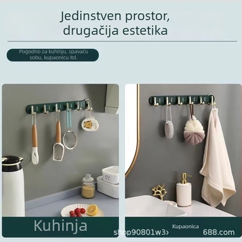 Teški samoljepljivi zidni vješalice, bez bušenja, za kupaonicu, bez traga iza vrata, za odjeću