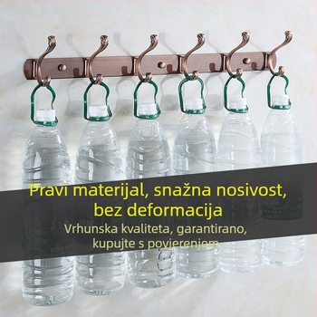 Zidni red vješalica od nehrđajućeg čelika, 3–10 vješalica, za ulazni hodnik – za odjeću i šešire