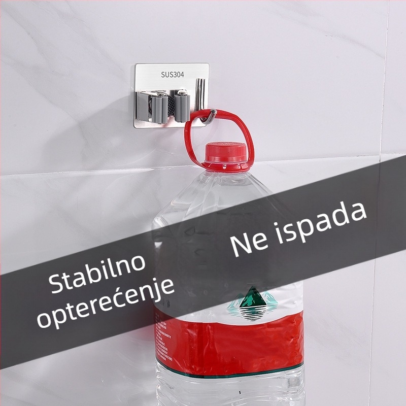 Klip za mop od 304 nehrđajućeg čelika, bez bušenja, držač za kupaonicu