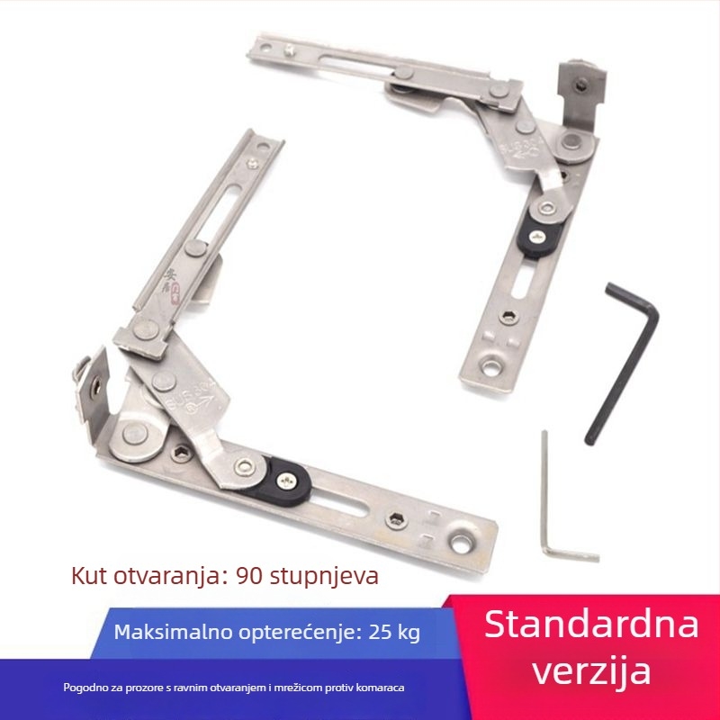 304 nehrđajući čelik — skriveni šarka za termički odvojene aluminijske prozore i vrata, vanjski kasetni prozor, potporna šipka i pribor za prozorske šipke