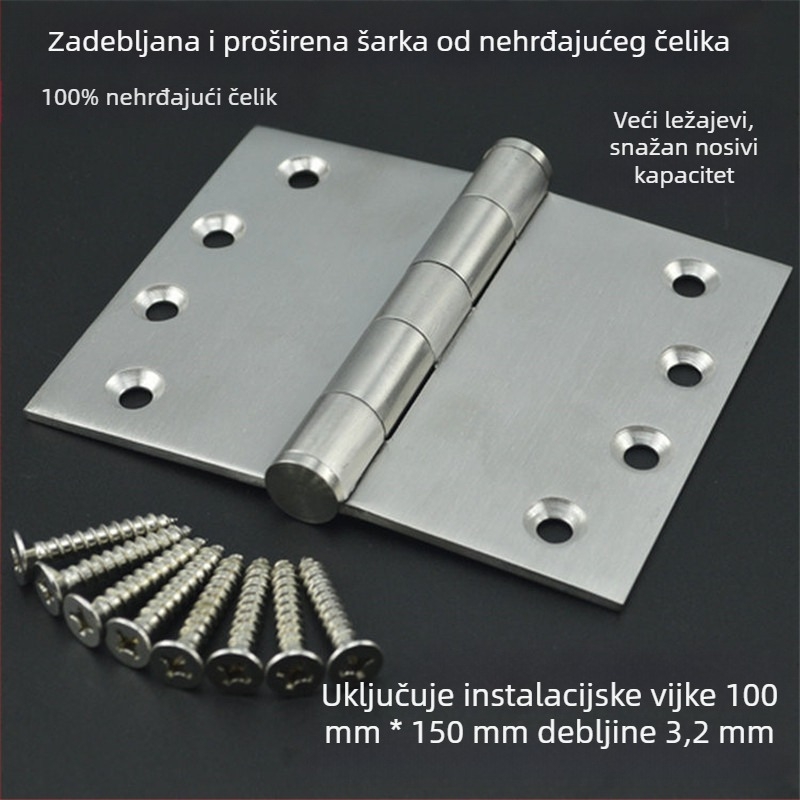 Deblji teški šarniri od nehrđajućeg čelika, prošireni industrijski šarniri za vrata s ležajevima
