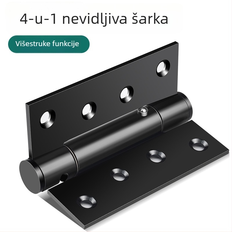 Nevidljiva šarka za vrata s oprugom i amortizerom, automatsko vraćanje, sklopni zatvarač za vrata, za drvena vrata i skrivena vrata, tiho djelovanje