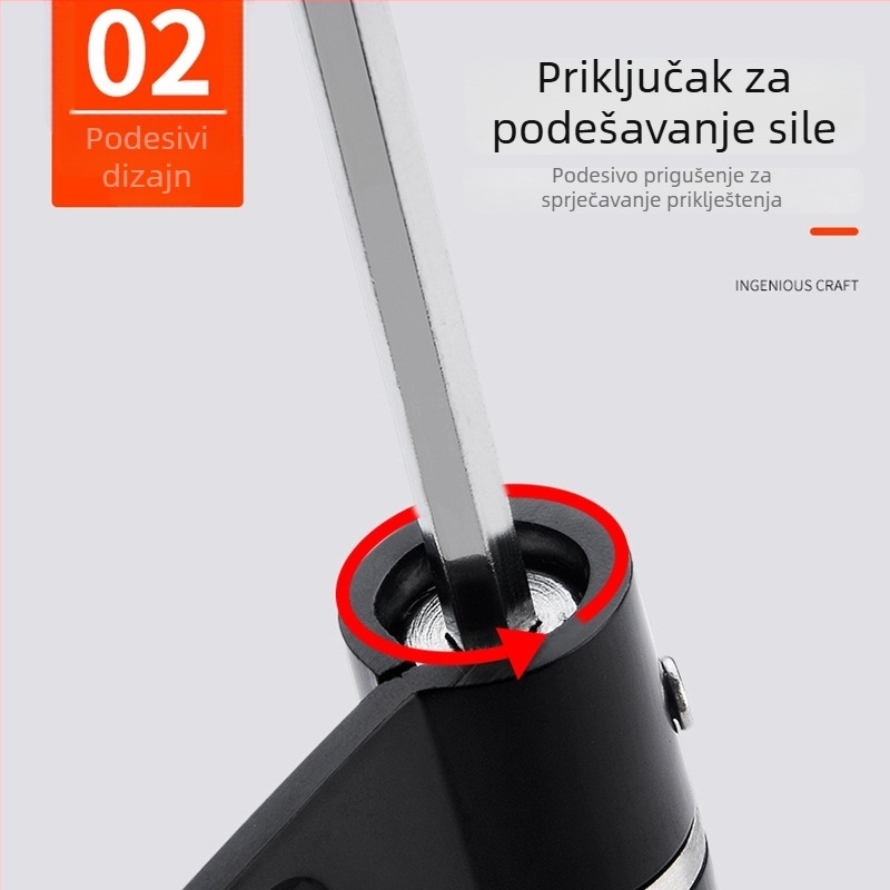 Skriti šarniri za vrata s hidrauličkim amortizerom, opružni mehanizam od nehrđajućeg čelika, automatsko zatvaranje, tamni završetak