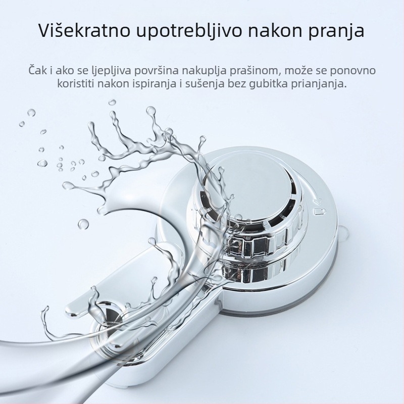 Zidna kuka s vakuumom, bez bušenja, snažna jednokuka, za kuhinju i kupaonicu, bez tragova na vratima