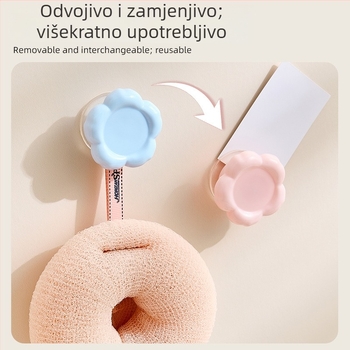 Kuka s cvjetnim oblikom i usisnom čašicom, bez bušenja, za kuhinju i kupaonicu, nosivost 1–3 kg