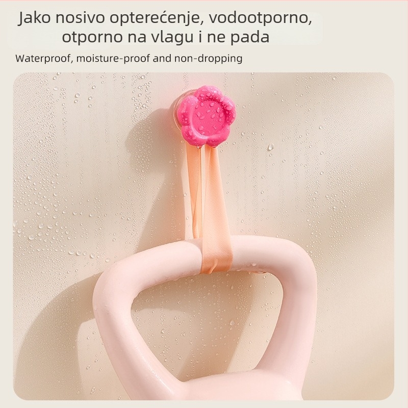 Kuka s cvjetnim oblikom i usisnom čašicom, bez bušenja, za kuhinju i kupaonicu, nosivost 1–3 kg