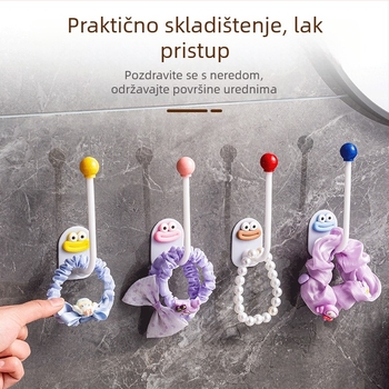 Dopamine kuka za kupaonicu, zidni držač za kosu bez bušenja, za pohranu dodataka za kosu i gumice za kosu