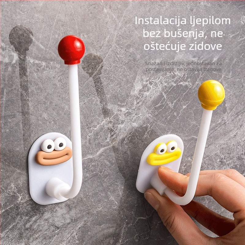 Dopamine kuka za kupaonicu, zidni držač za kosu bez bušenja, za pohranu dodataka za kosu i gumice za kosu