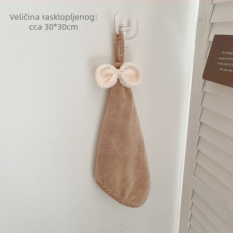 Slatka viseća ručnica za ruke, upija vodu, bez dlačica, brzo se suši, koralni flis, za djecu, kuhinja i dom