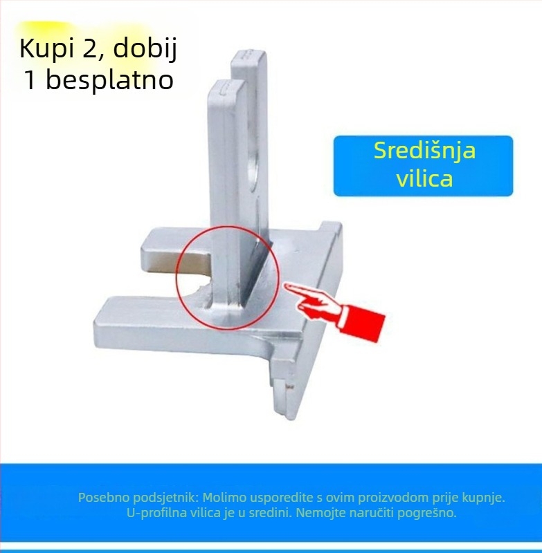 Ručka i vilica za prozore s unutarnjim otvaranjem, s centralno ugrađenom ručkom i vilicom, hardverski dodaci