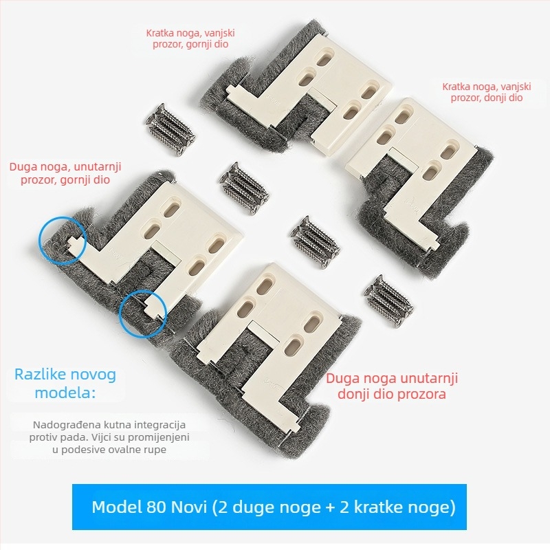 Monlech 80/88 windproof blok za PVC prozor, brtveni blok, zaštita od vjetra, prašine i buke, pribor za klizne prozore