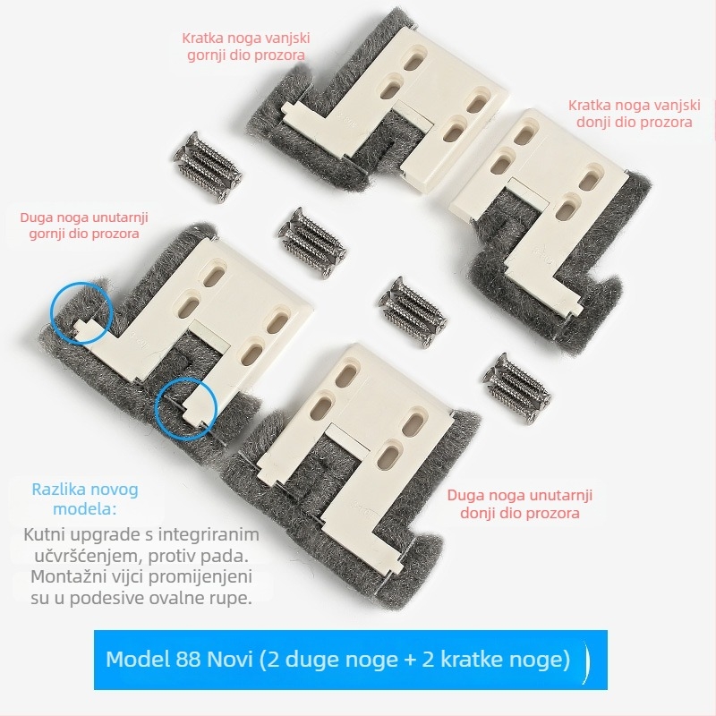 Monlech 80/88 windproof blok za PVC prozor, brtveni blok, zaštita od vjetra, prašine i buke, pribor za klizne prozore